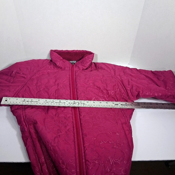 White Sierra Lined Floral Fuschia/Pink Barbiecore Women's Puffer Jacket M - Picture 4 of 12